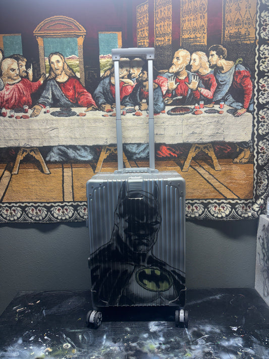 1of1 20in CARRY ON VEEZE Batman and Joker front and back airbrushed suitcase