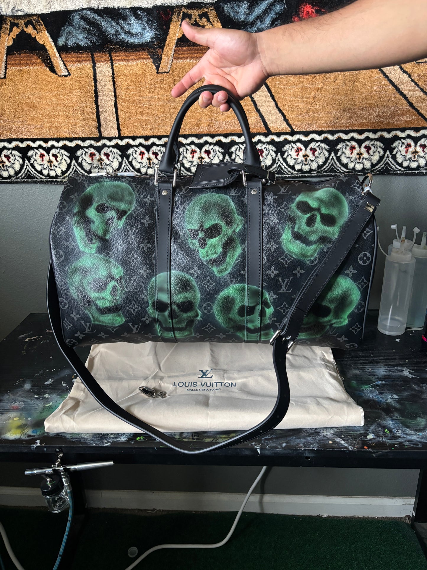 LV Front & Back Skull Duffle Bag